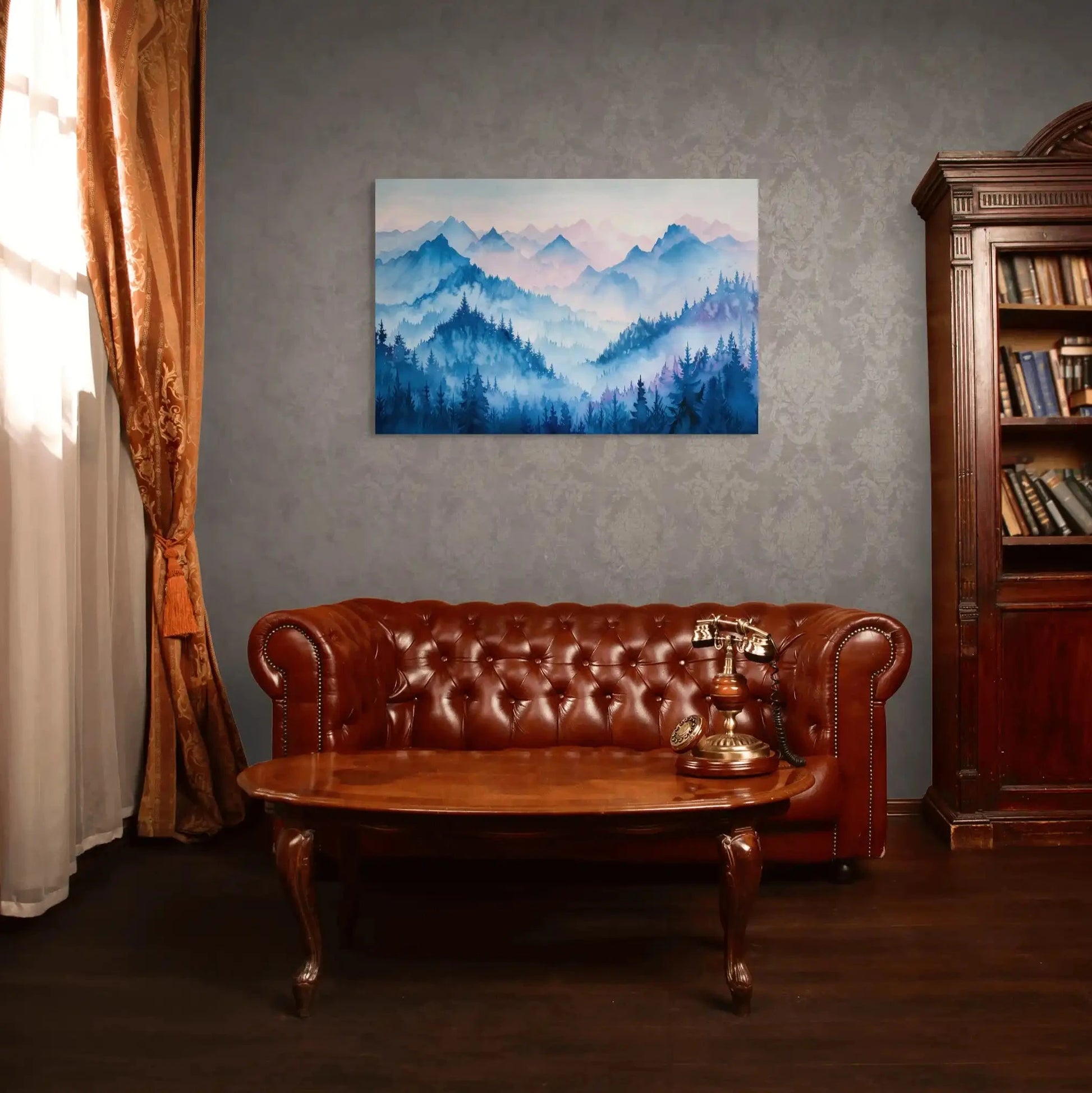 Peinture Montagne - Bleu Onirique Affiches, reproductions et œuvres graphiques Art Virtuoso