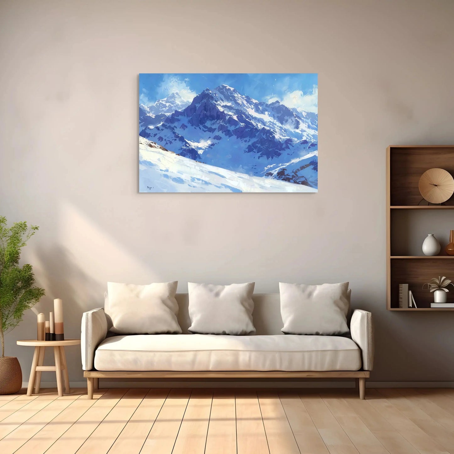 Peinture Montagne Enneigée Affiches, reproductions et œuvres graphiques Art Virtuoso