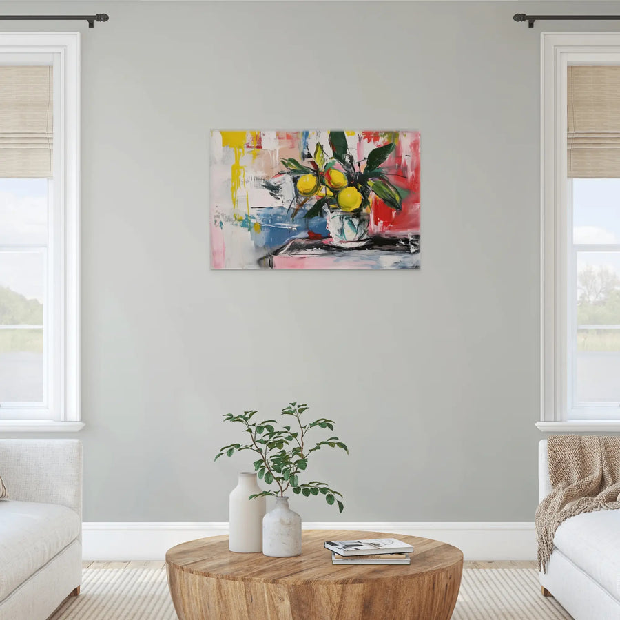 Peinture Nature Morte Abstraite aux Citrons