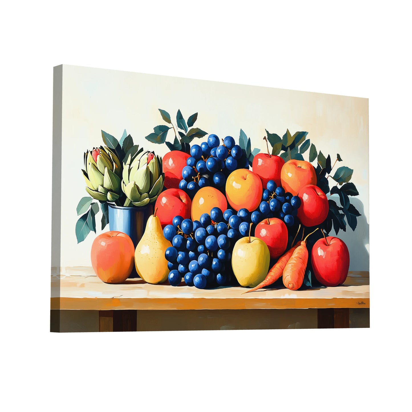Product Hero 3D WebP Peinture Nature Morte Fruits et Légumes en Abondance - Art Virtuoso