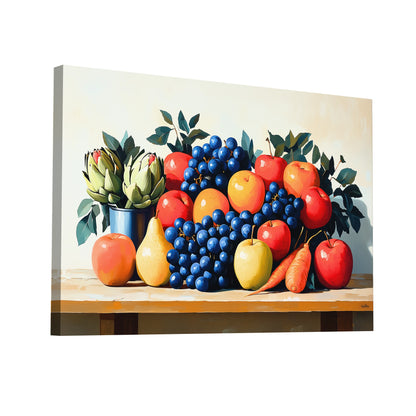 Product Hero 3D WebP Peinture Nature Morte Fruits et Légumes en Abondance - Art Virtuoso