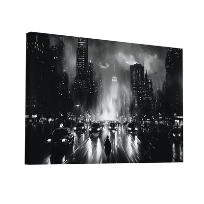 Product Hero 3D WebP Peinture Noire et Blanc : Échos de la Ville - Art Virtuoso