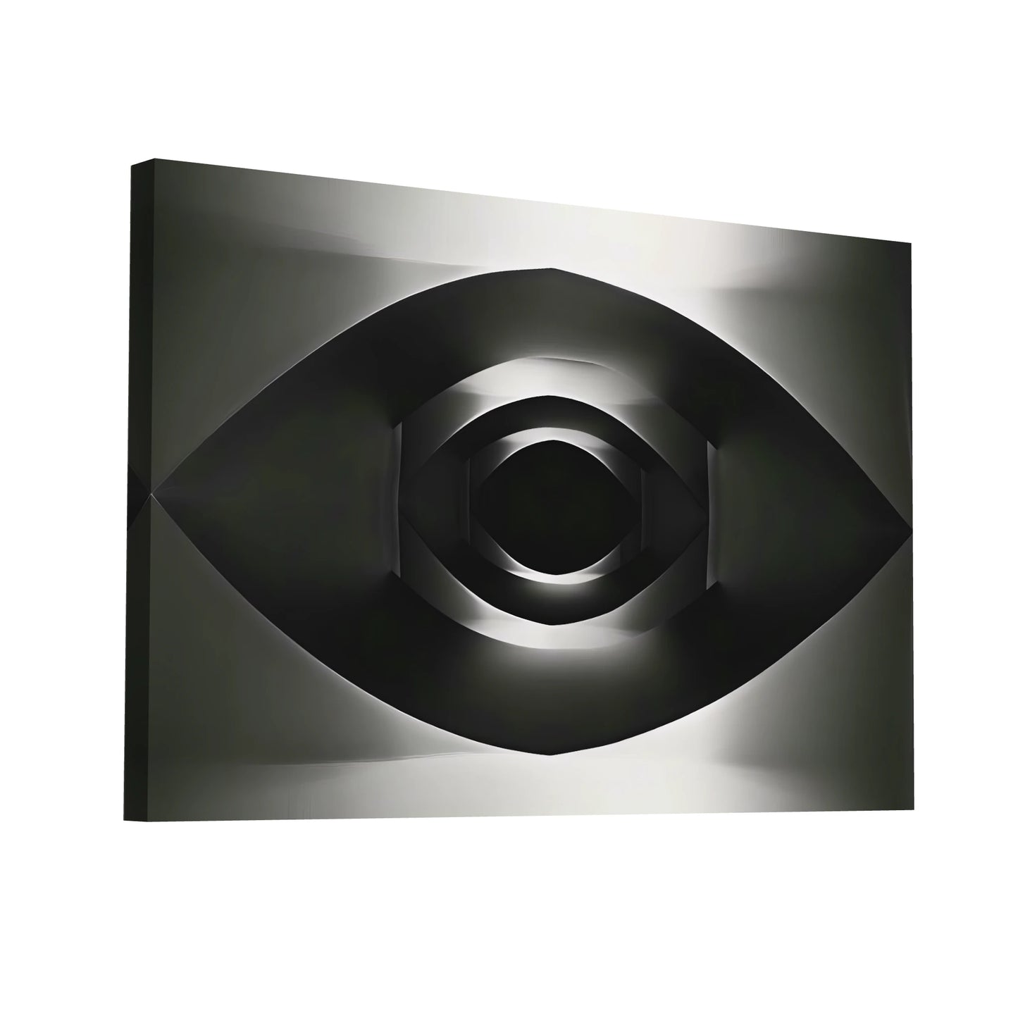 Product Hero 3D WebP Peinture Oeil Abstrait Géométrique en Noir et Blanc - Art Virtuoso