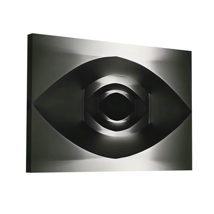 Product Hero 3D WebP Peinture Oeil Abstrait Géométrique en Noir et Blanc - Art Virtuoso