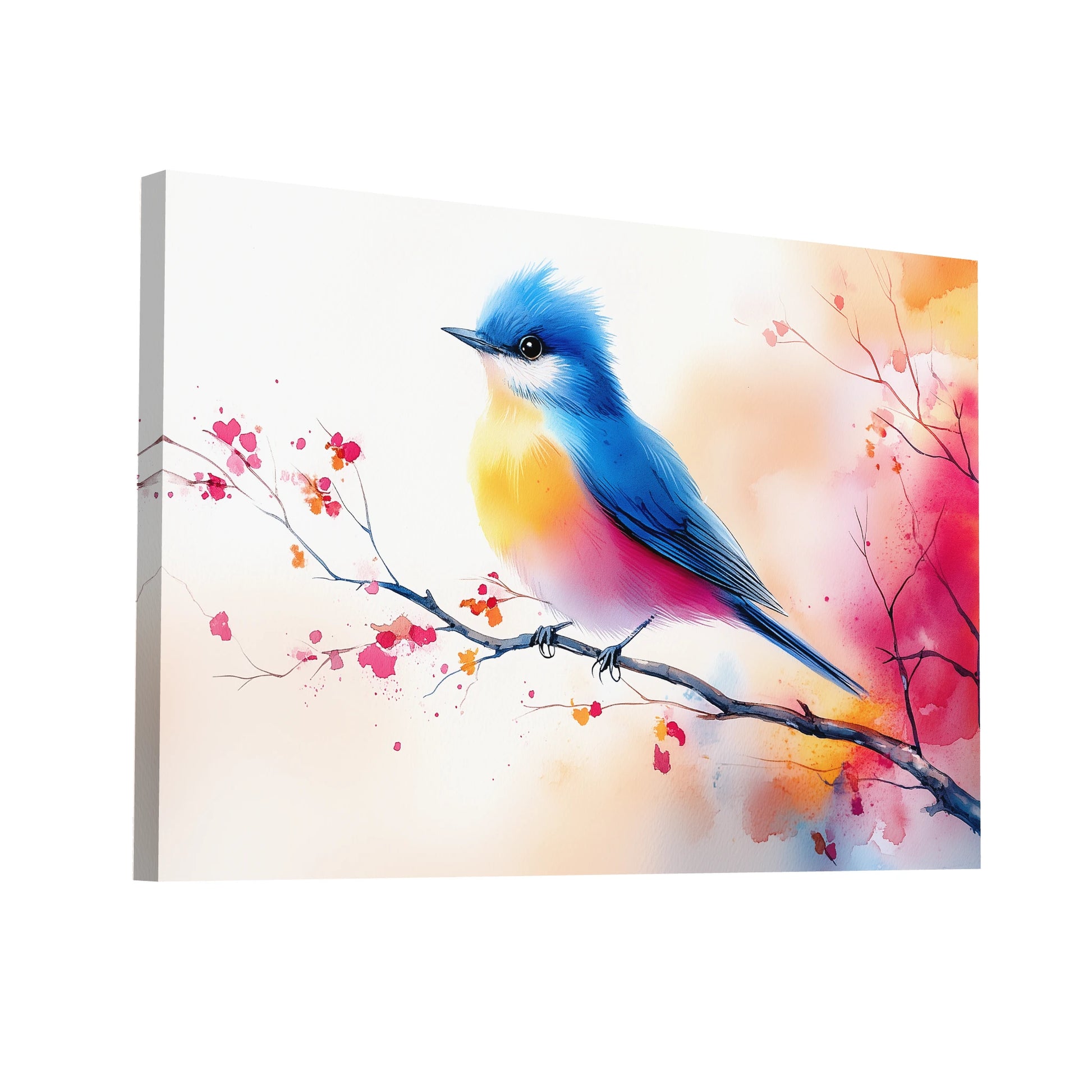 Product Hero 3D WebP Peinture Oiseau Aquarelle - Ambiance Printanière - Art Virtuoso