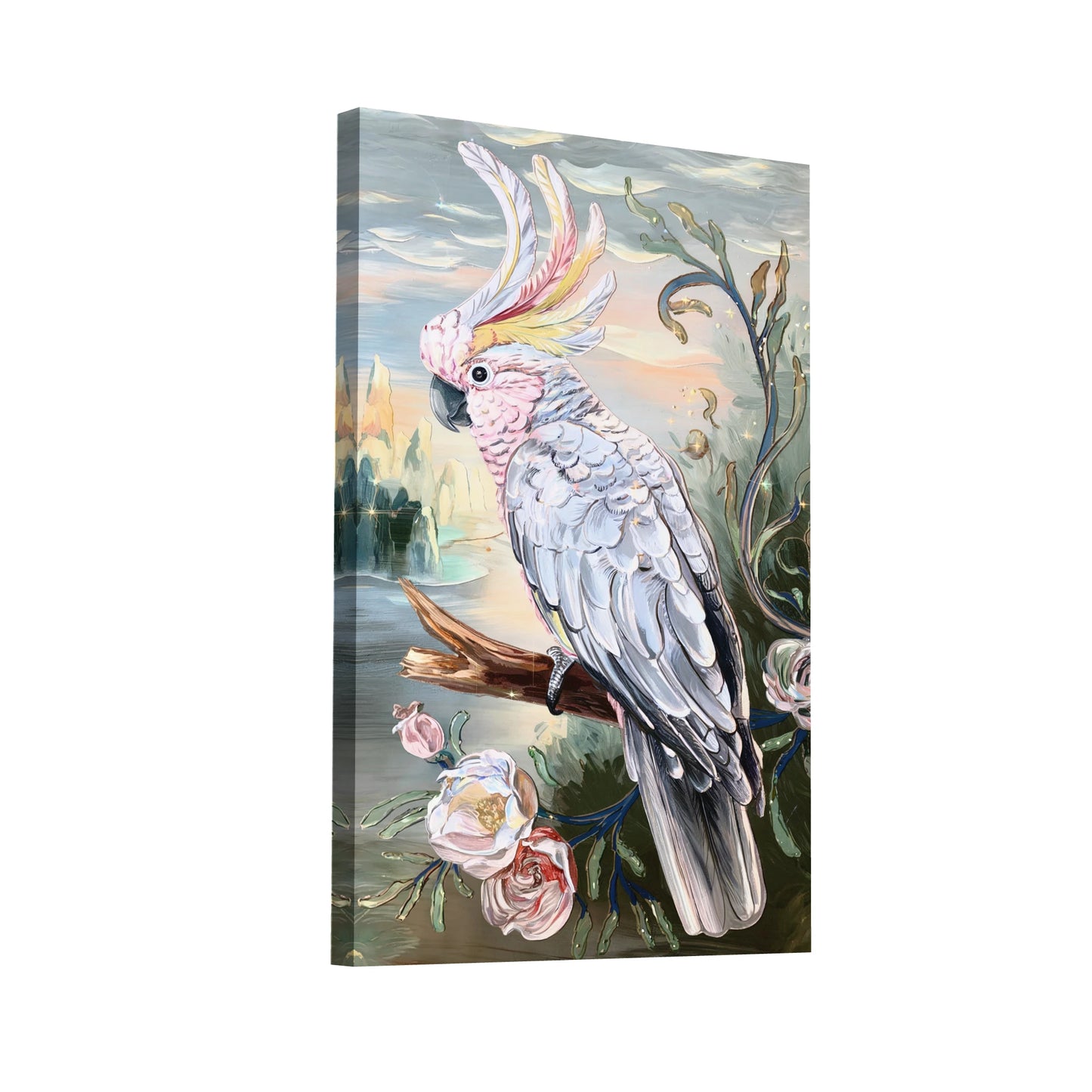 Product Hero 3D WebP Peinture Perroquet - Cacatoes Blanc - Art Virtuoso