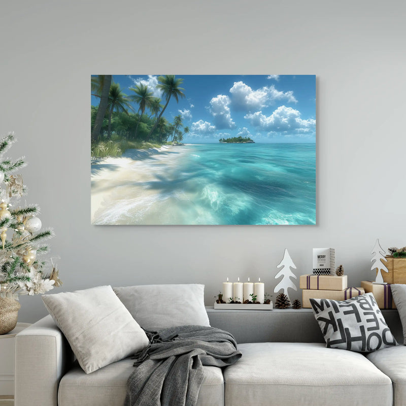 Plage tropicale de sable blanc et mer turquoise