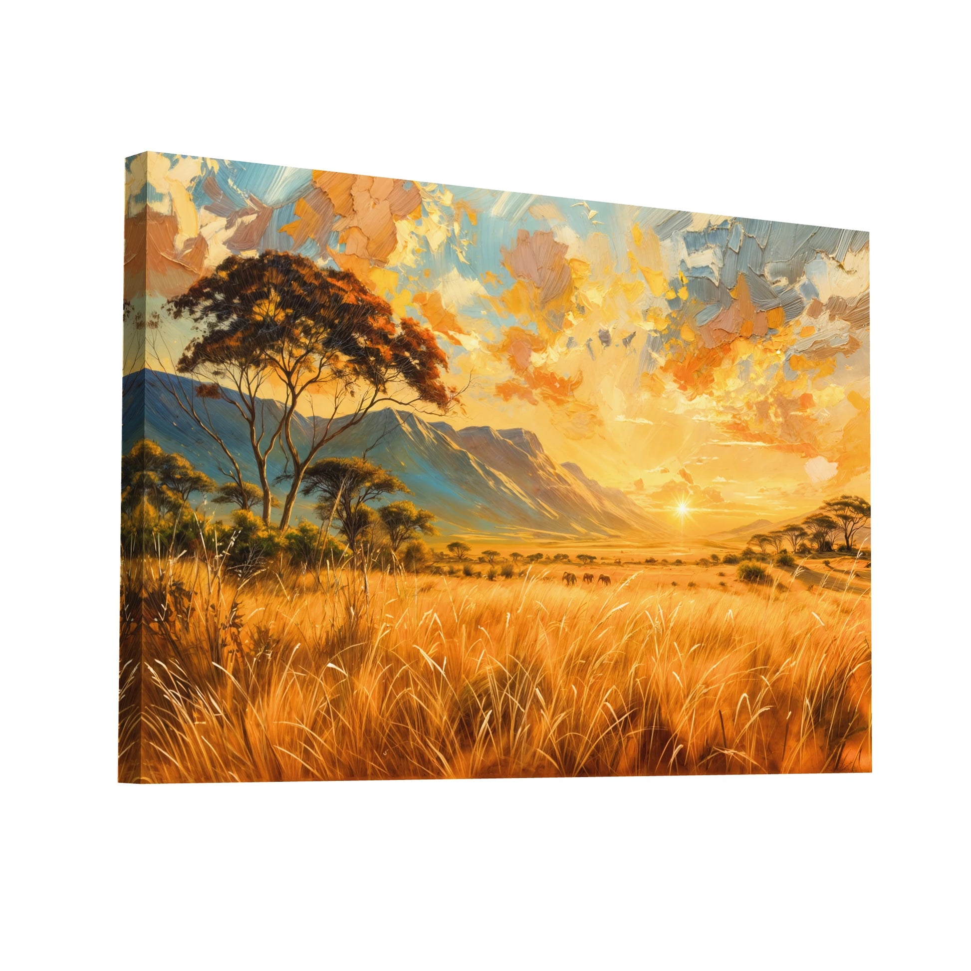 Product Hero 3D WebP Peinture Savane au Crépuscule - Art Virtuoso