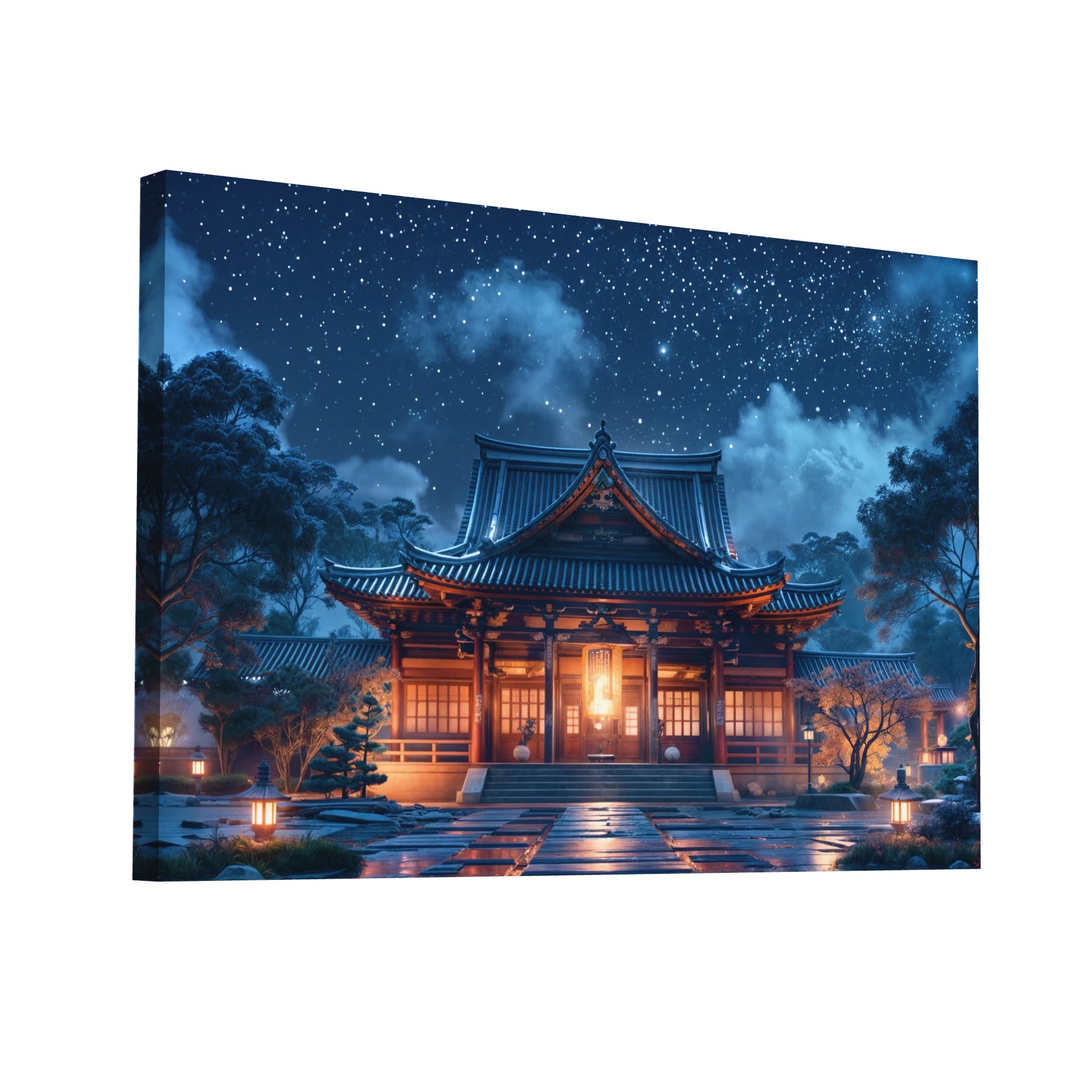 Product Hero 3D WebP Tableau Peinture Temple Japonais - Art Virtuoso