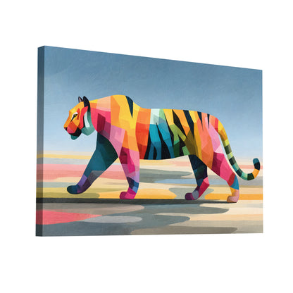 Product Hero 3D WebP Peinture Tigre Abstrait : Prisme Géométrique - Art Virtuoso