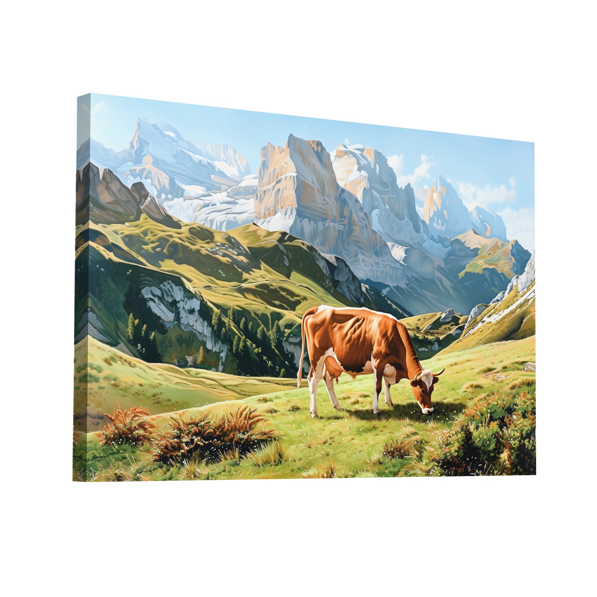 Product Hero 3D WebP Peinture Vache - Montagne Bucolique - Art Virtuoso