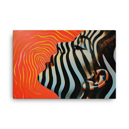 Peinture Visage Abstrait - Symphonie de Couleurs Op Art  Art Virtuoso XL  