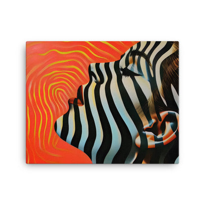 Peinture Visage Abstrait - Symphonie de Couleurs Op Art  Art Virtuoso M  