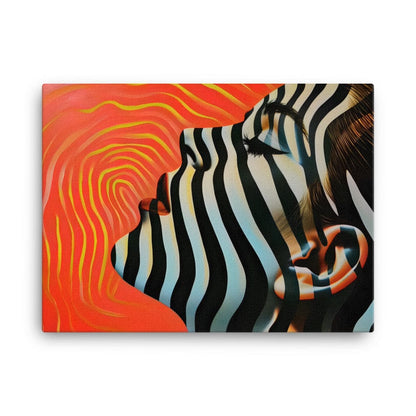 Peinture Visage Abstrait - Symphonie de Couleurs Op Art  Art Virtuoso L  