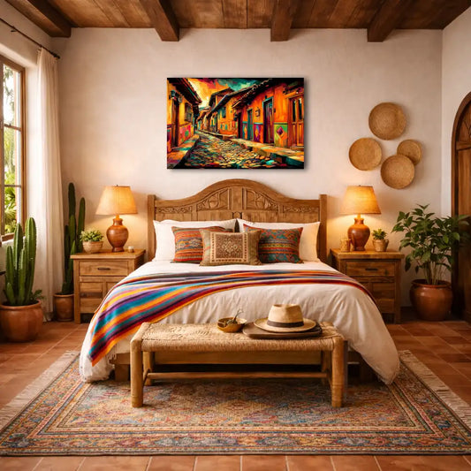 Peinture Ruelle Colorée du Mexique - Passage Urbain