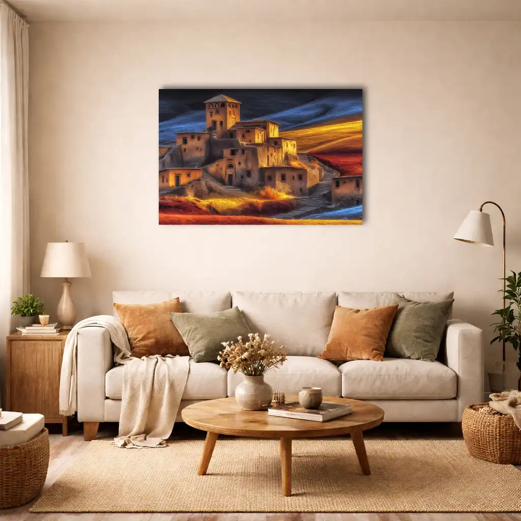 Afrika – Berberdorf in der Sahara – Wandbild