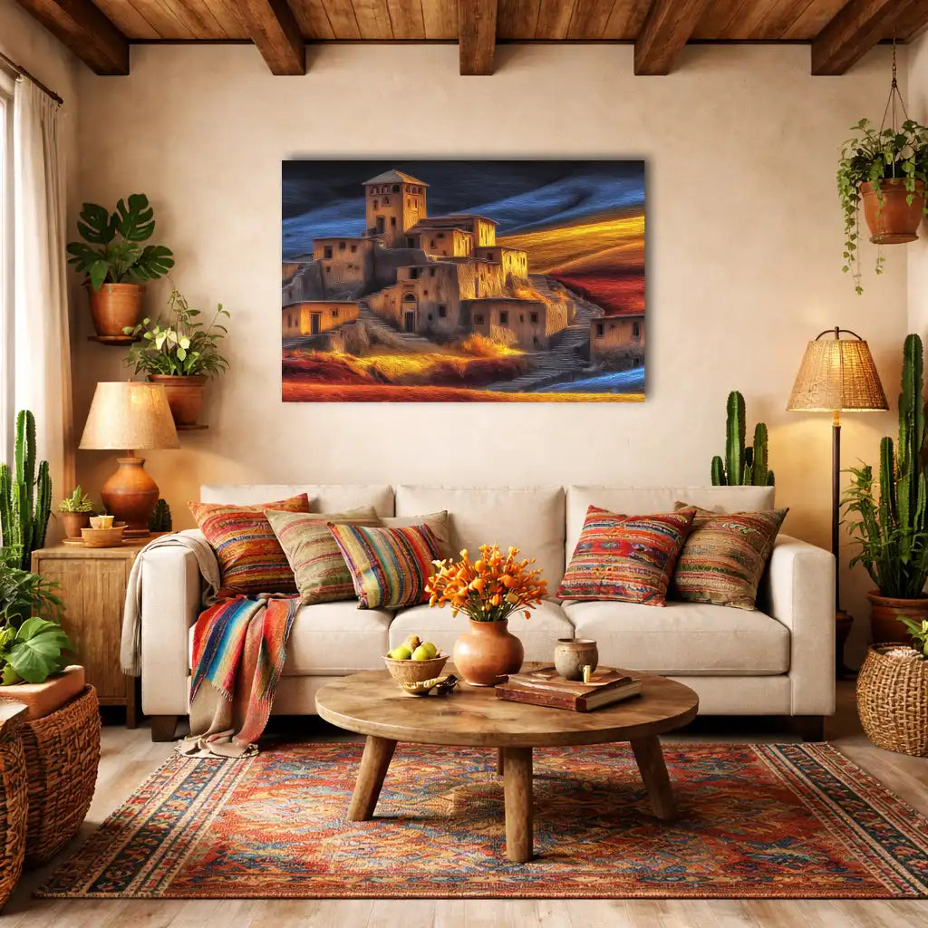 Afrika – Berberdorf in der Sahara – Wandbild