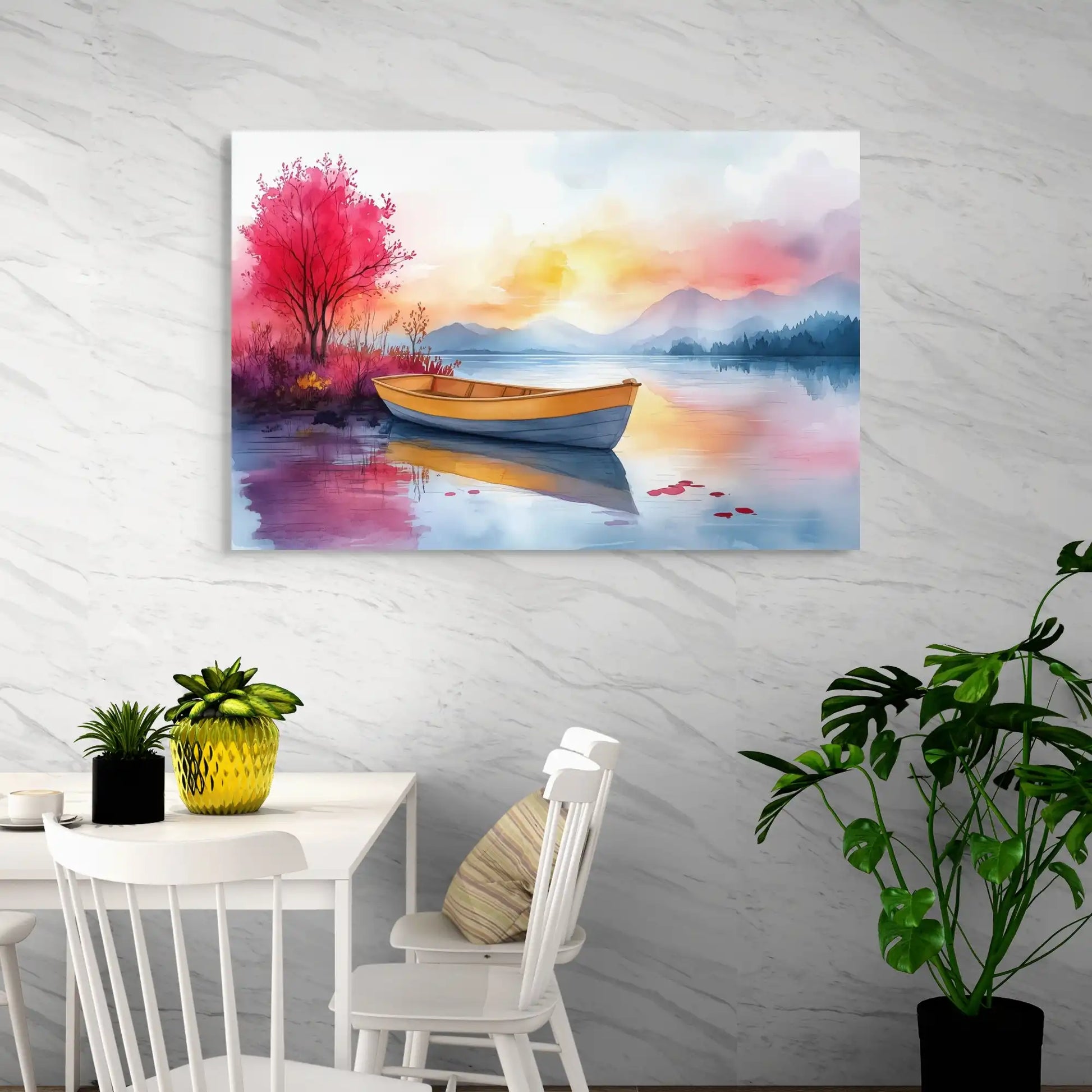 Peinture Aquarelle Barque – Voyage Paisible Affiches, reproductions et œuvres graphiques Art Virtuoso