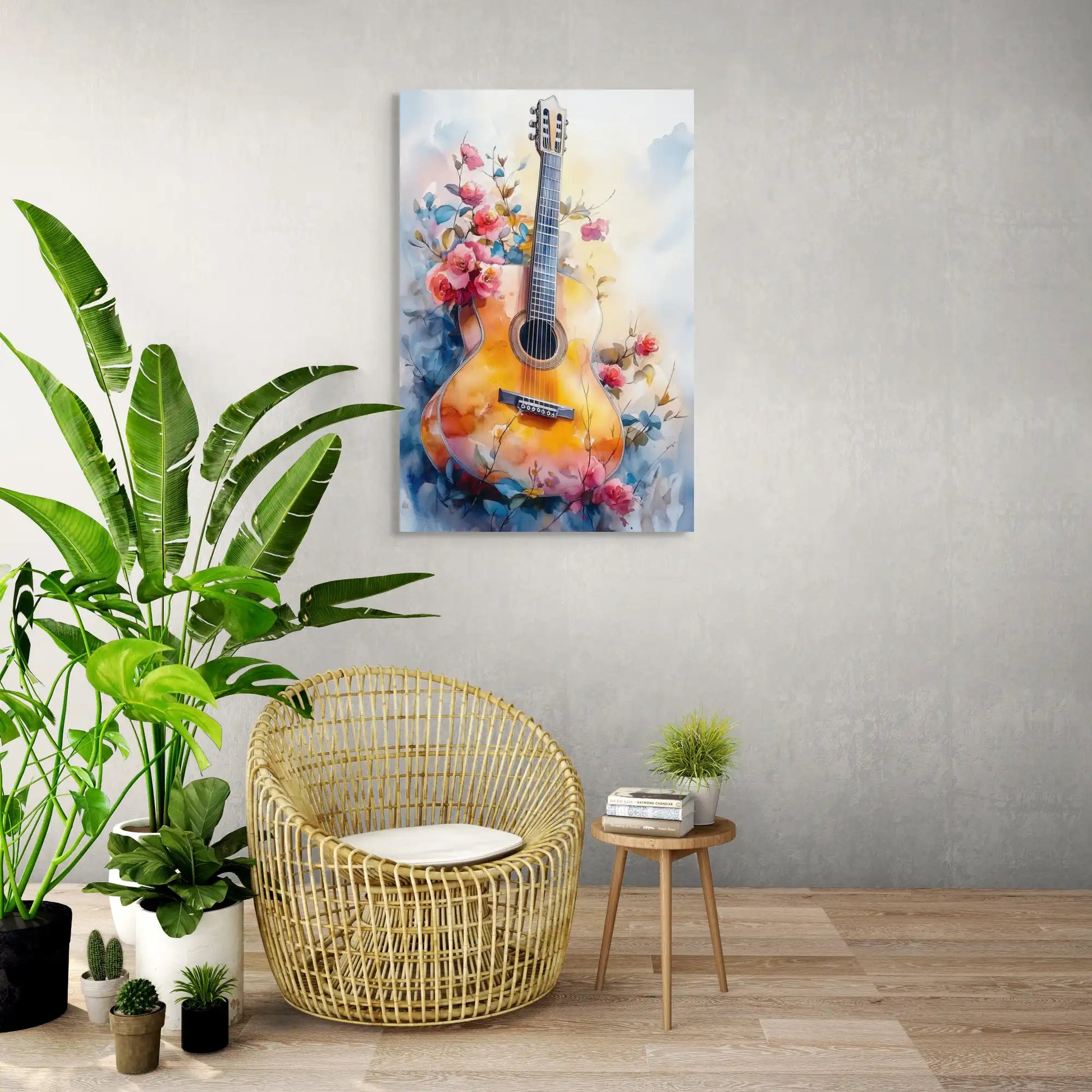 Tableau Guitare Aquarelle – Âme de la Musique Affiches, reproductions et œuvres graphiques Art Virtuoso