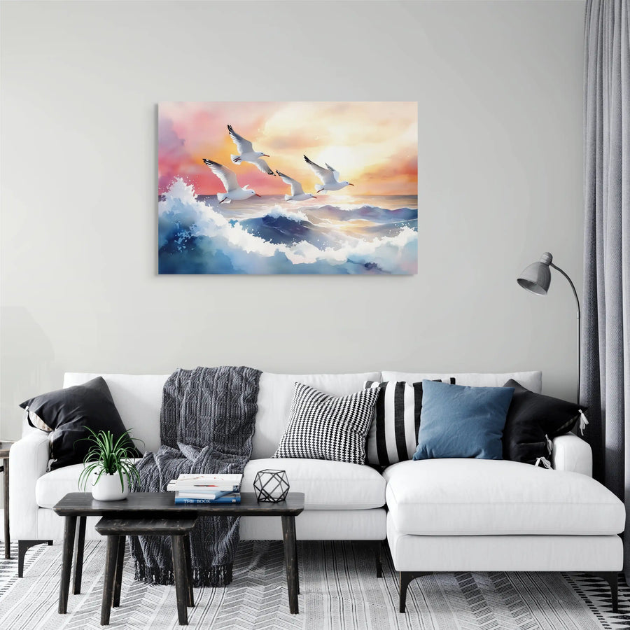 Peinture Aquarelle - Oiseaux de Mer