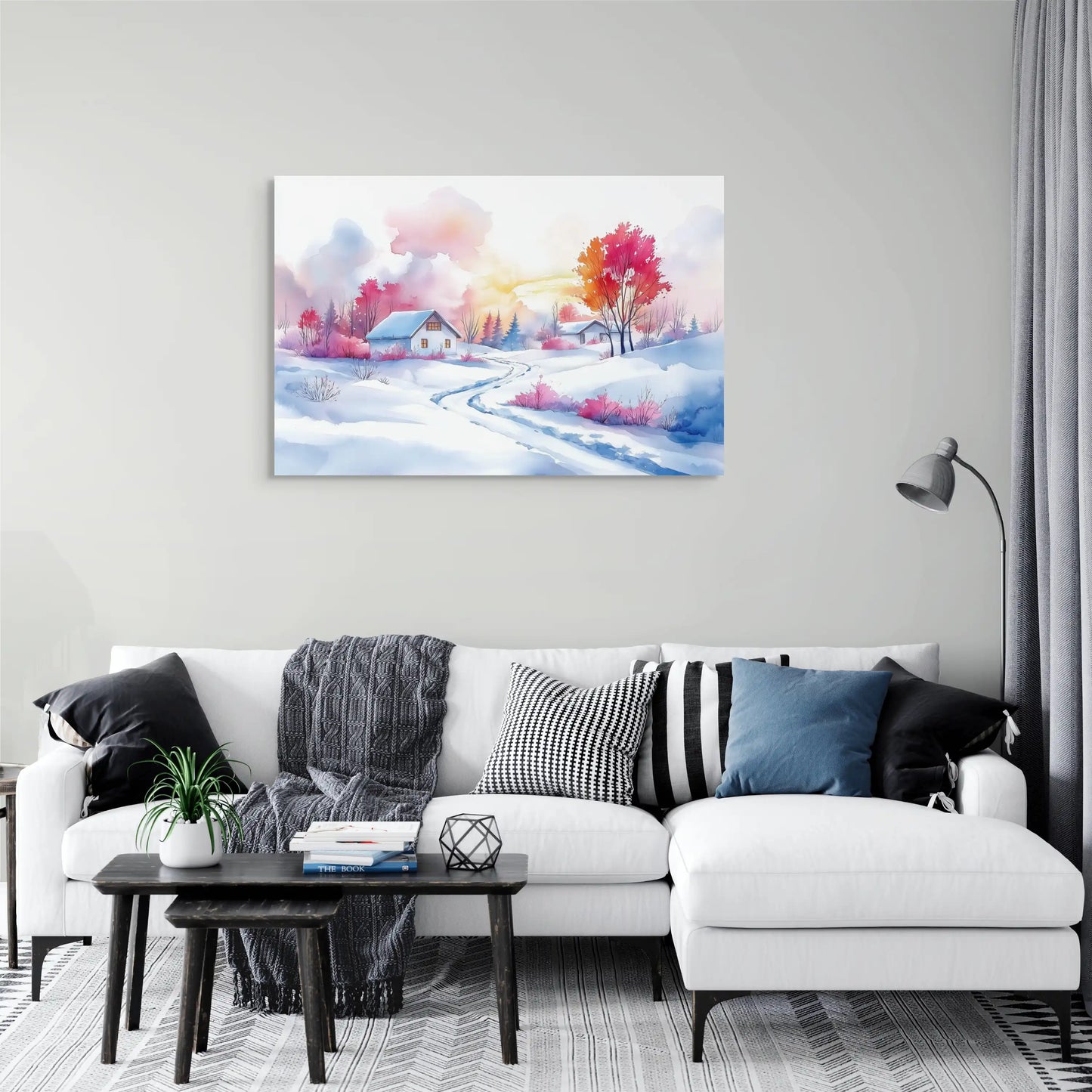 Peinture Aquarelle Paysage de Neige - Douceur Hivernale Affiches, reproductions et œuvres graphiques Art Virtuoso