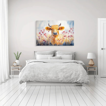 Peinture Aquarelle Vache – Sérénité Champêtre Affiches, reproductions et œuvres graphiques Art Virtuoso