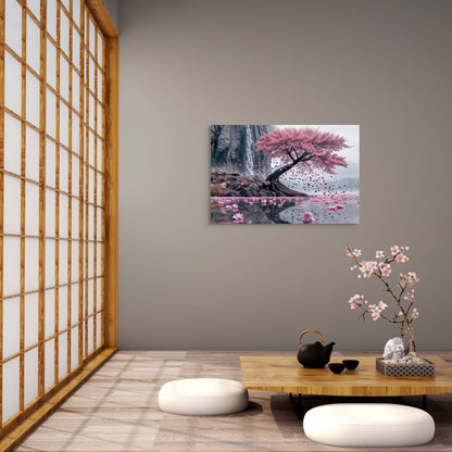 Peinture Cerisier Japonais - Sous les Pétales  Art Virtuoso   