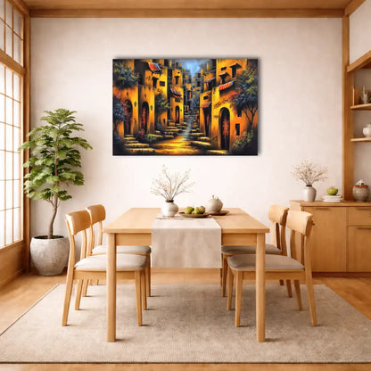 Peinture Déco Africaine - Ruelle Ocre de Médina