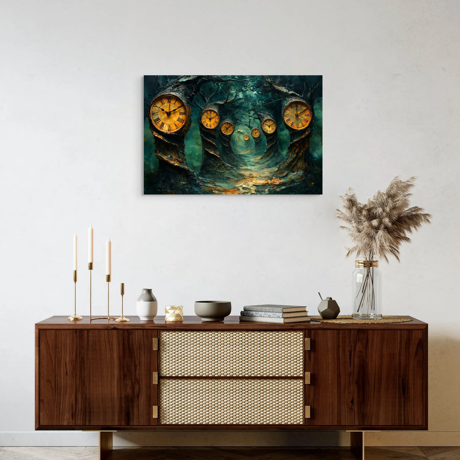 Surrealistisches Gemälde - Der Uhrenwald