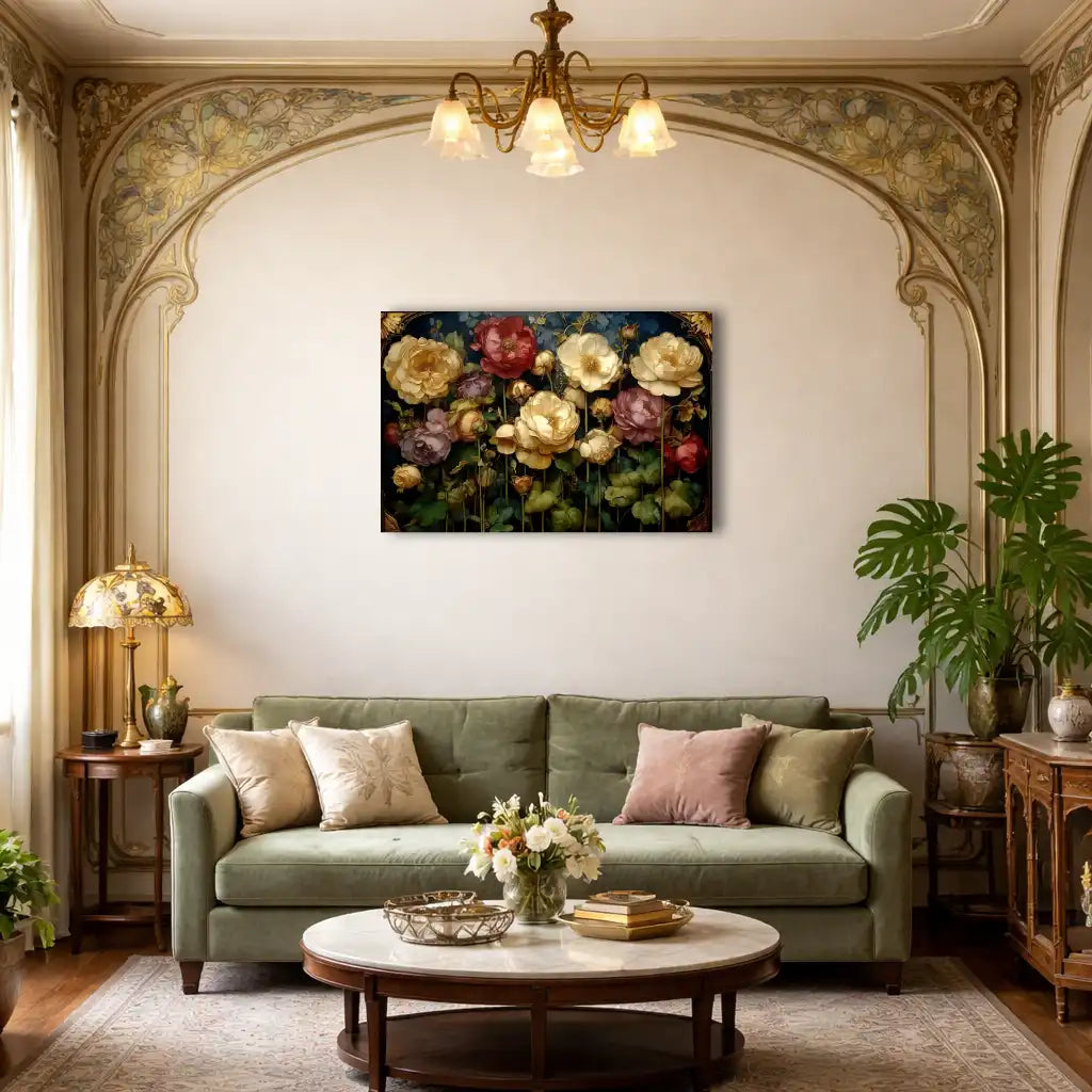 Belle Époque Rosengarten – Antiker Rosengarten – Kunstdruck