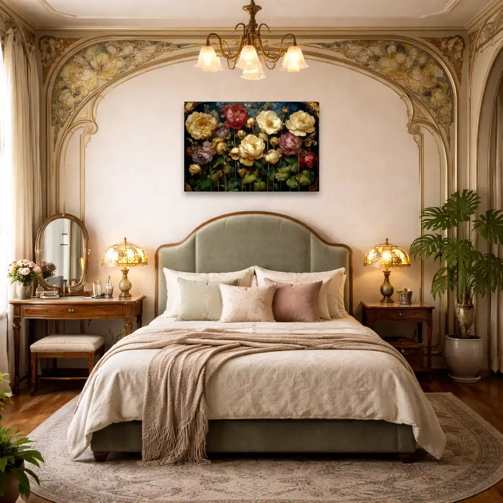 Belle Époque Rosengarten – Antiker Rosengarten – Kunstdruck