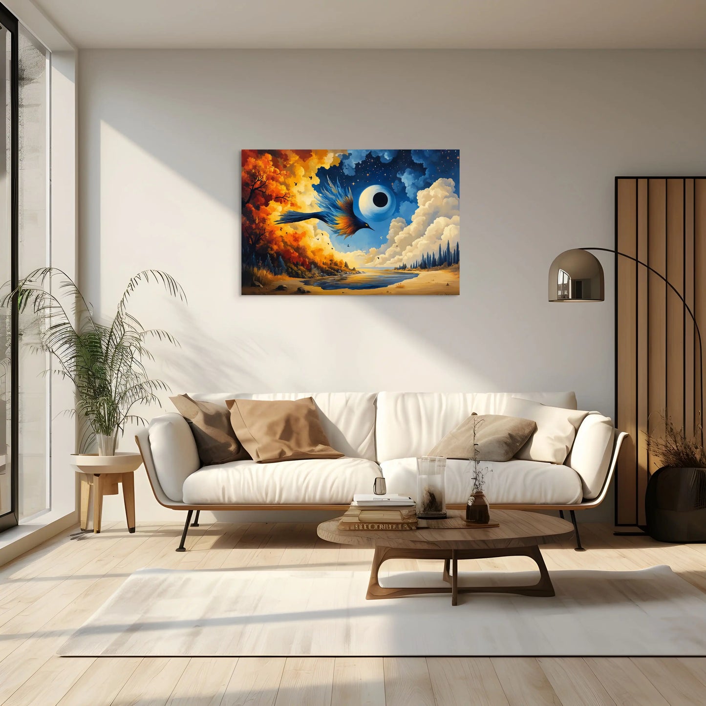 Peinture Surréaliste Oiseau : Éclipse Onirique Affiches, reproductions et œuvres graphiques Art Virtuoso