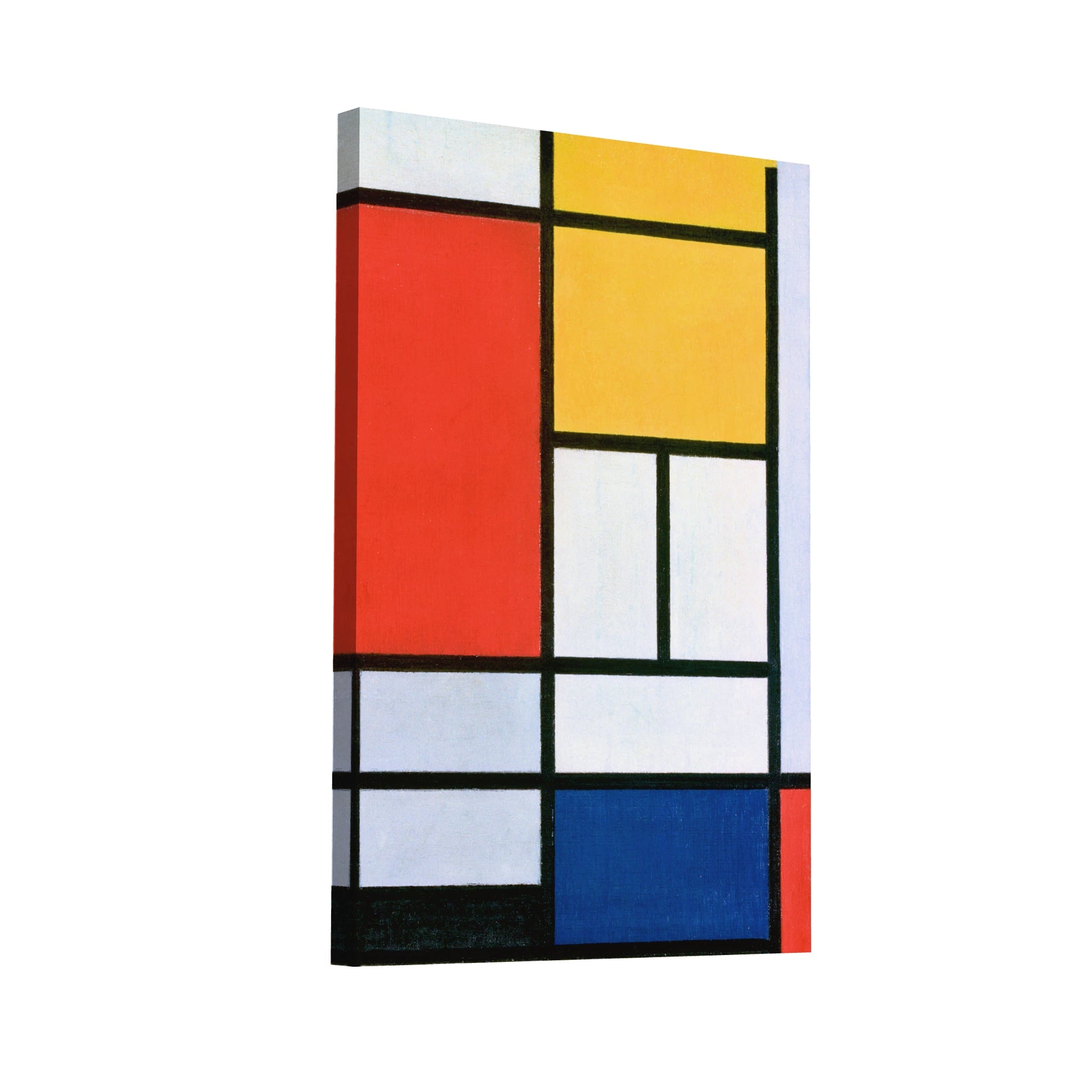 Product Hero 3D WebP Piet Mondrian - Composition en Rouge Jaune Bleu et Noir - Art Virtuoso