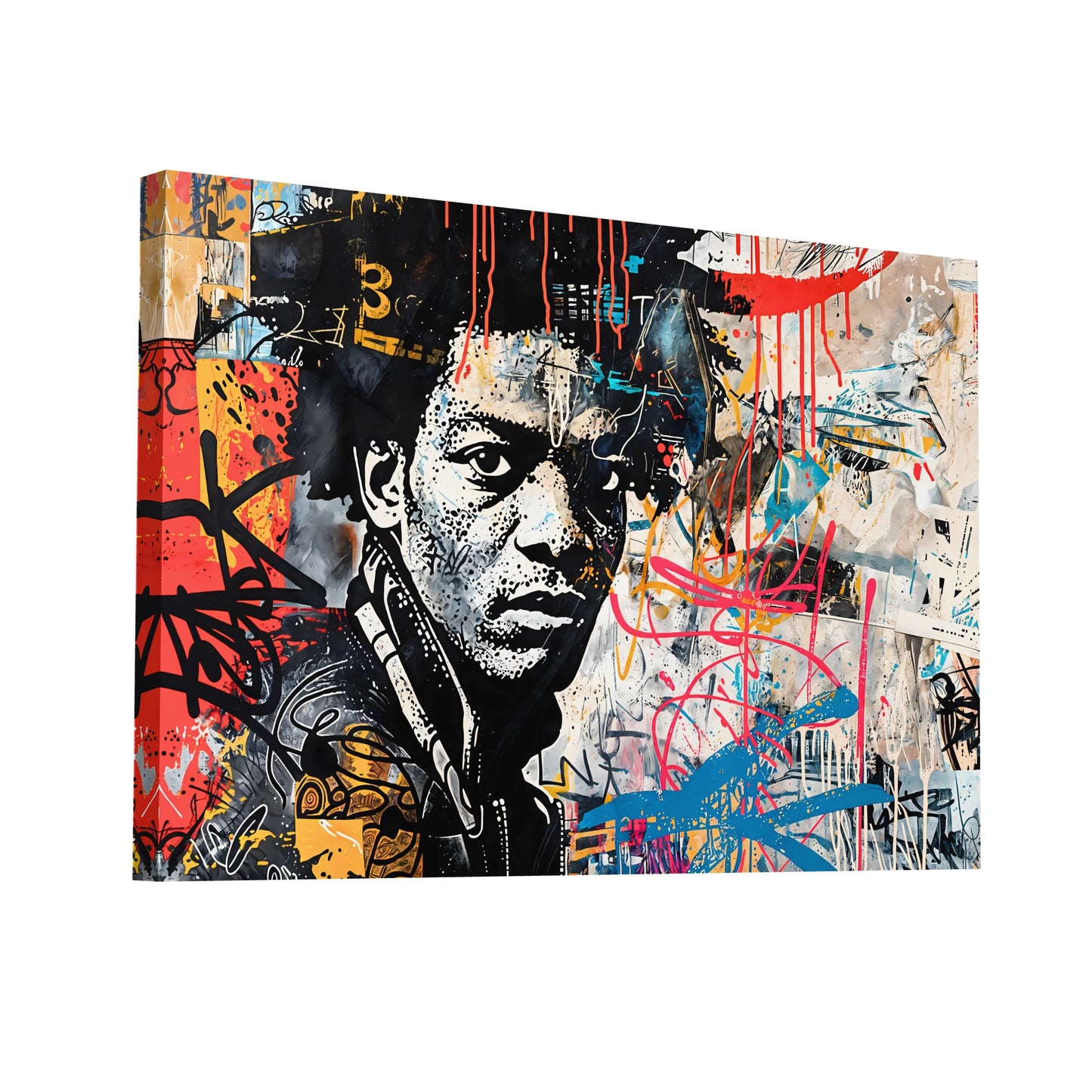 Product Hero 3D WebP Tableau Pop Art Graffiti - Hommage à Basquiat - Art Virtuoso