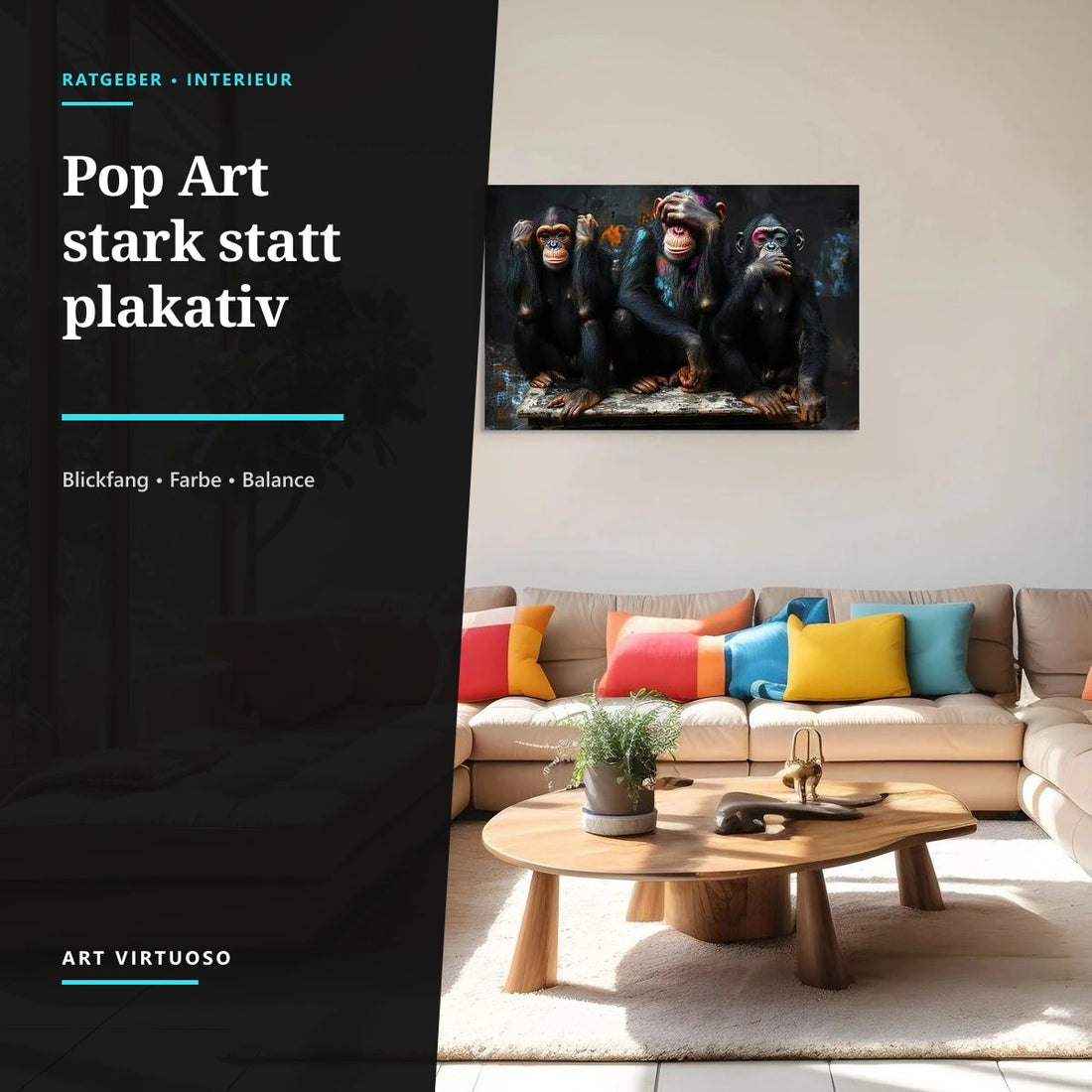 Pop-Art-Wandbild integrieren: ausdrucksstark statt plakativ