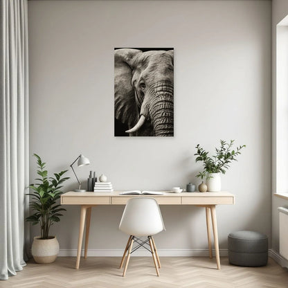 Portrait Éléphant Macro dans un bureau - Art Virtuoso