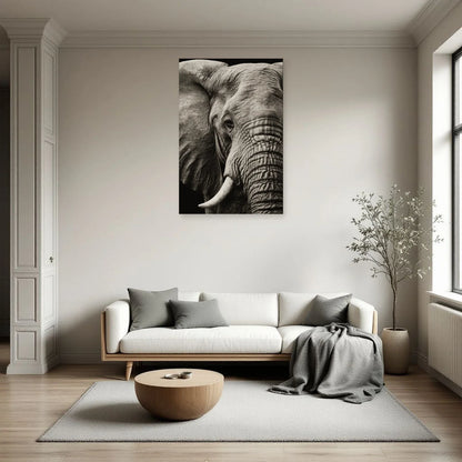 Portrait Éléphant Macro dans un salon - Art Virtuoso