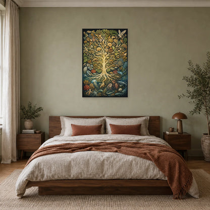 Affiche Arbre du vivant – Ramifications dans une chambre - Art Virtuoso