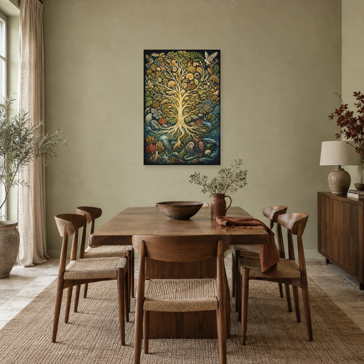 Affiche Arbre du vivant – Ramifications dans une salle à manger - Art Virtuoso