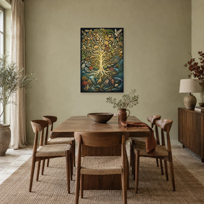 Affiche Arbre du vivant – Ramifications dans une salle à manger - Art Virtuoso