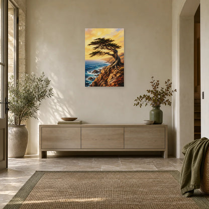 Affiche Arbre du vent – Falaise marine dans une entrée ou un couloir - Art Virtuoso