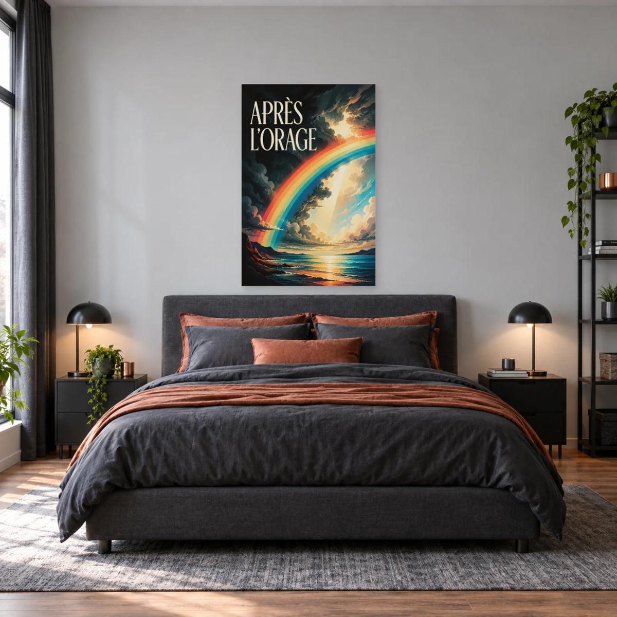 Affiche arc-en-ciel – Après l’orage dans une chambre - Art Virtuoso