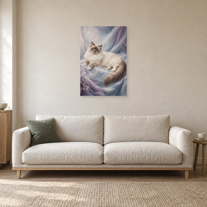 Affiche Chat Ragdoll – Drapés de brume dans un salon - Art Virtuoso