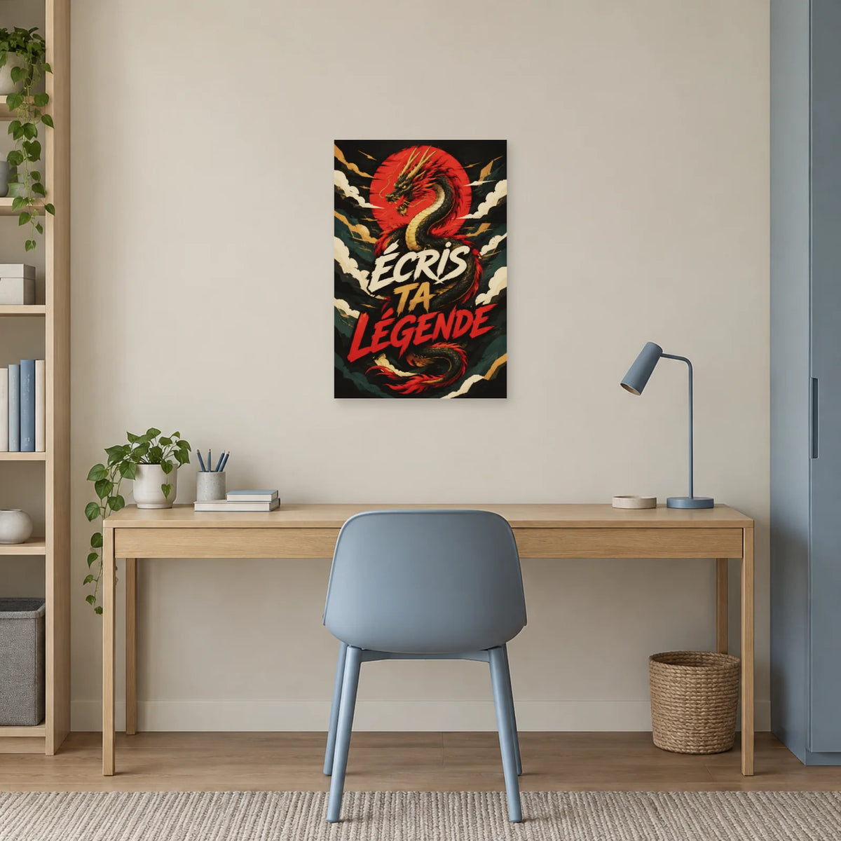 Affiche dragon – Écris ta légende dans un bureau - Art Virtuoso