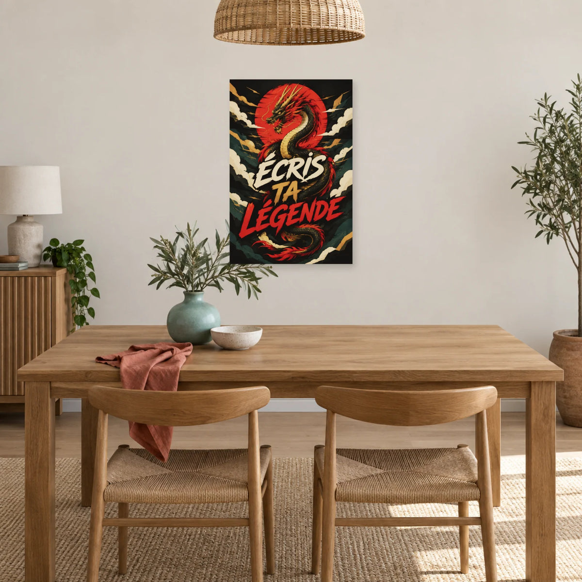 Affiche dragon – Écris ta légende dans une salle à manger - Art Virtuoso