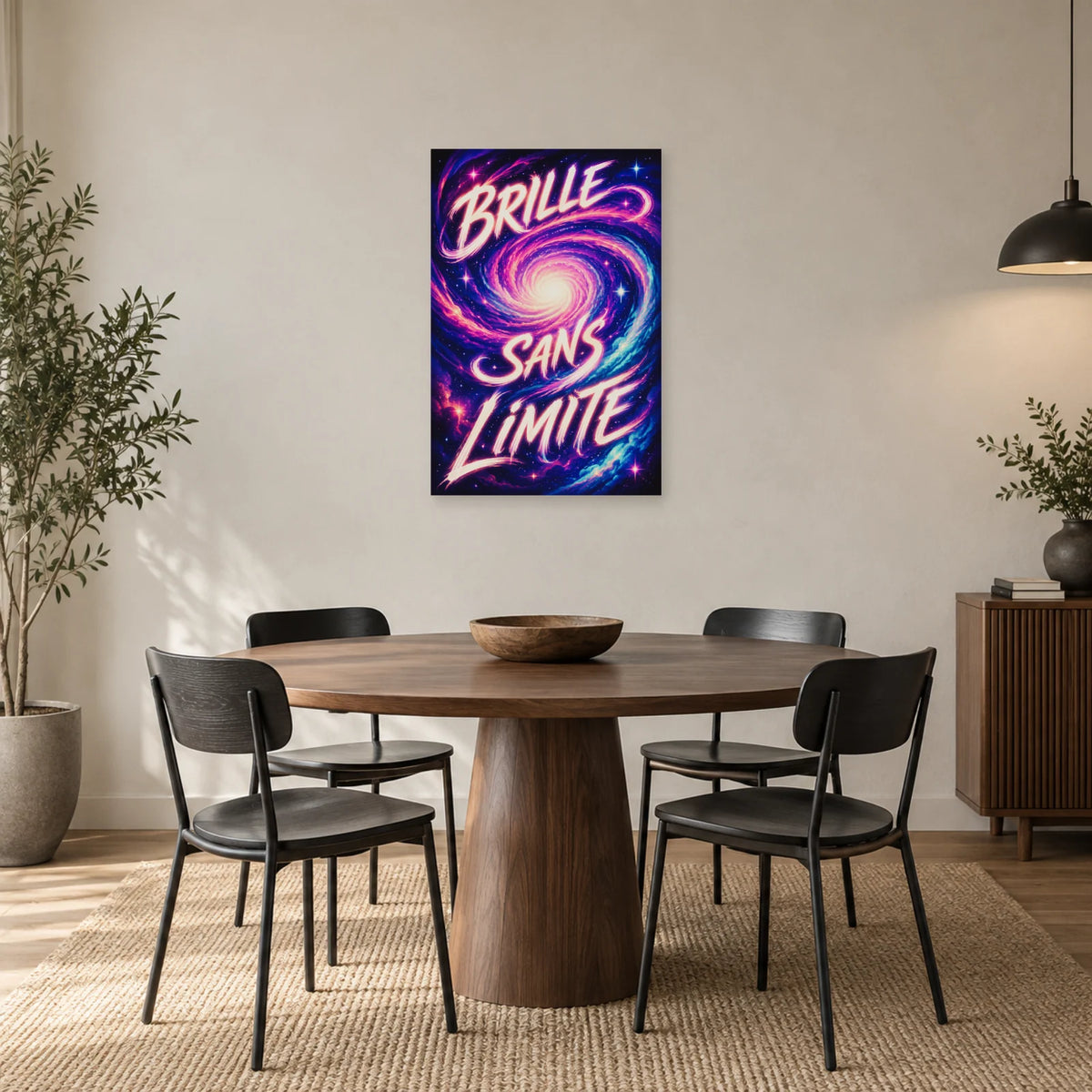 Affiche galaxie – Brille sans limite dans une salle à manger - Art Virtuoso