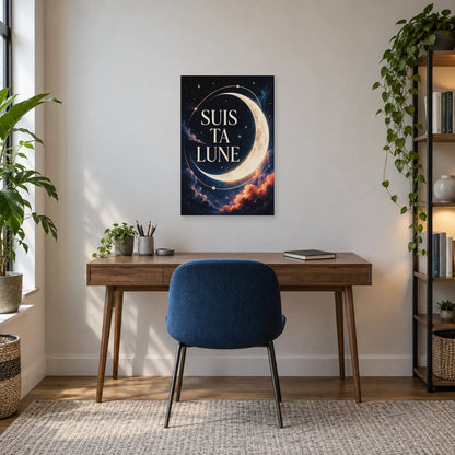 Affiche lune – Suis ta lune dans un bureau - Art Virtuoso