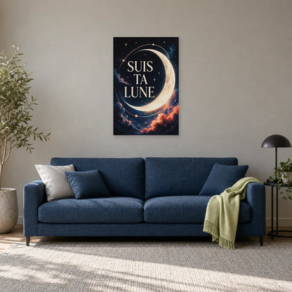 Affiche lune – Suis ta lune dans un salon - Art Virtuoso
