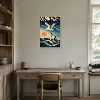 Affiche Oiseaux marins - Voyage vintage dans un bureau - Art Virtuoso