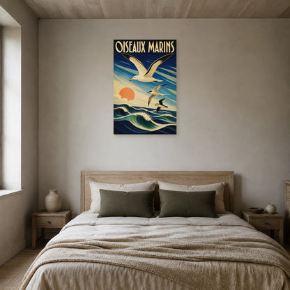 Affiche Oiseaux marins - Voyage vintage dans une chambre - Art Virtuoso